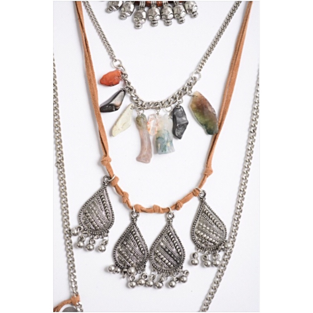 Amazing Bohemian Festival Gypsy Layered Necklace - Picture 5 of 8